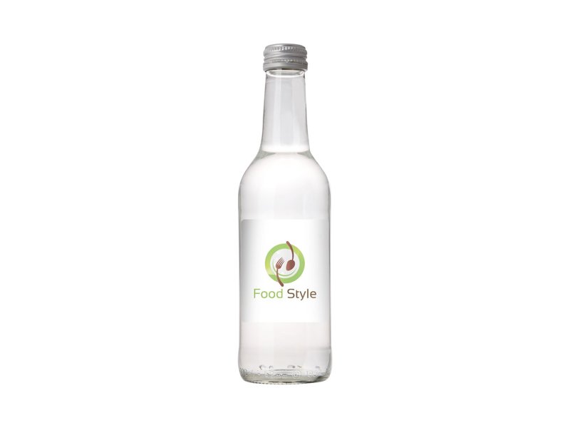 Glazen fles met 330 ml bronwater