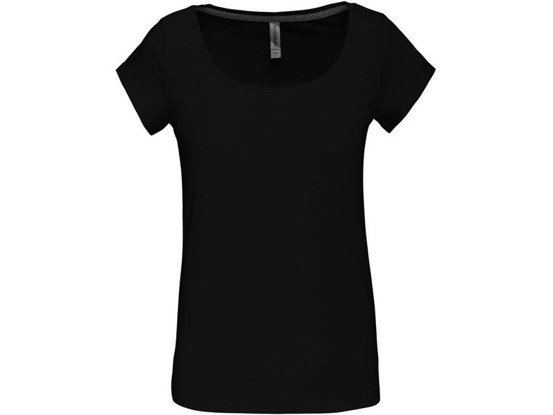 Kariban  Dames-t-shirt korte mouwen met boothals