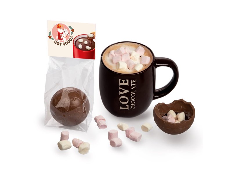 Warme chocolademelk-bal met marshmallows